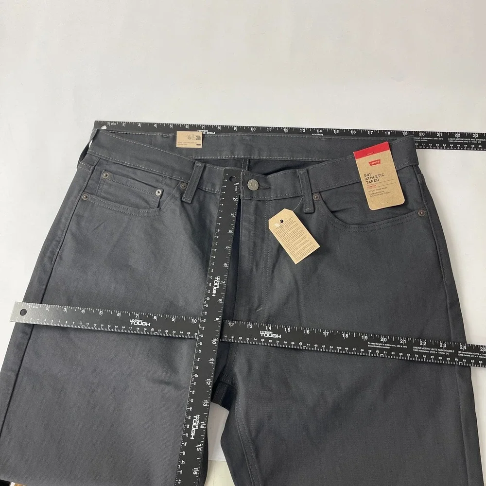 Levis 541 Jeans Mens 38x32 Gray Athletic Tapered Dark Wash Stretch Denim Casual